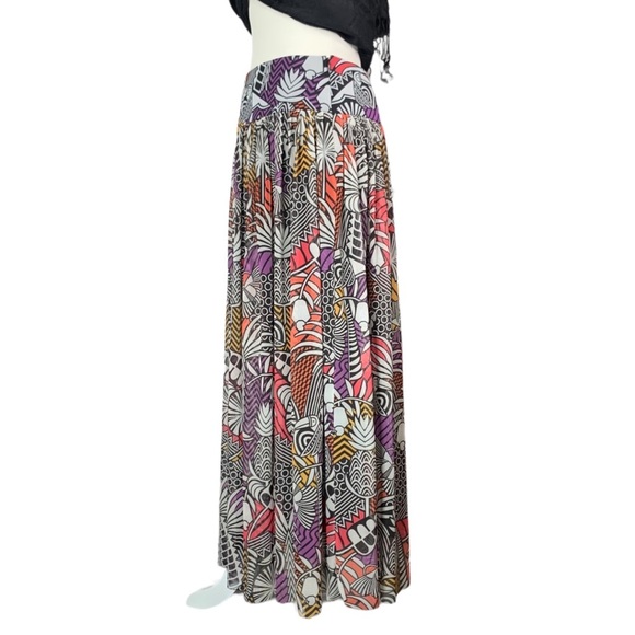 Farm Rio Maxi Skirt Medium Tropical Novelty Mesh Pineapple Anthropologie Resort - Picture 6 of 11